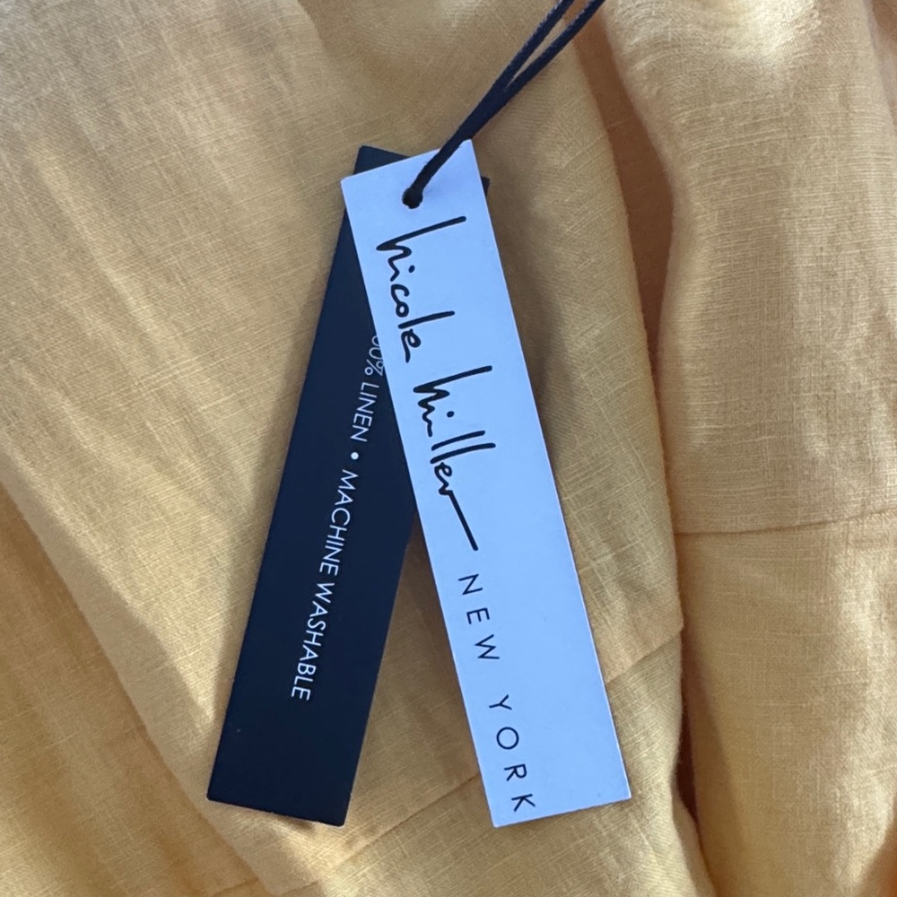 Yellow Linen Sleeveless Dress - Picture 5 of 7